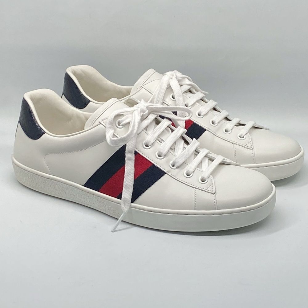 Gucci New Ace Leather Sneakers size 8.5/us size 9.5 - Picture 3 of 12